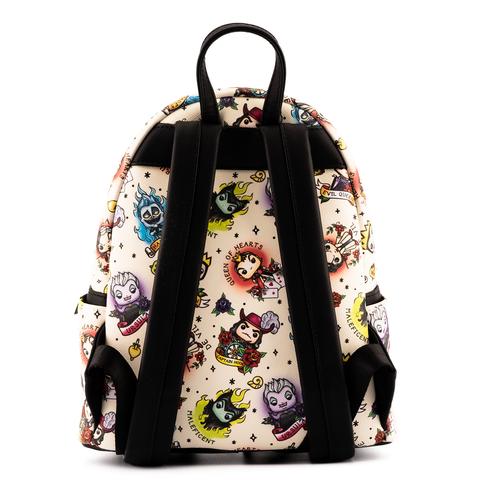 Loungefly Pop! Disney Villains Tattoo AOP Mini Backpack