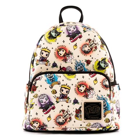 Loungefly Pop! Disney Villains Tattoo AOP Mini Backpack