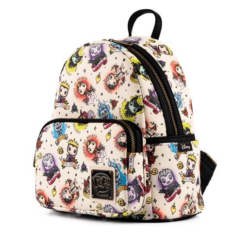 Loungefly Pop! Disney Villains Tattoo AOP Mini Backpack