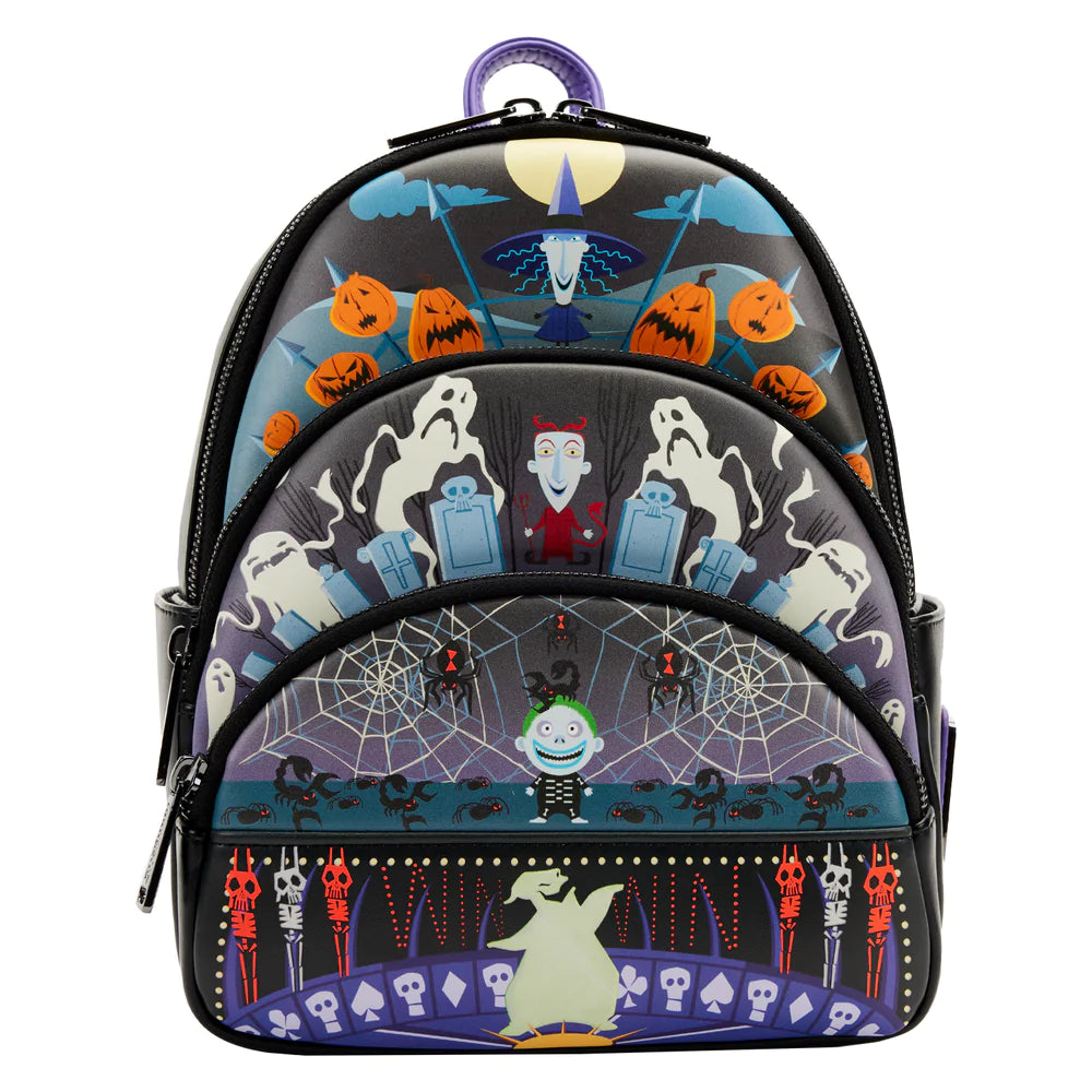 Disney The Nightmare Before Christmas Triple Pocket Glow in the Dark Mini Backpack