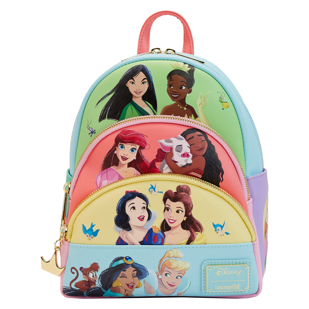 Disney Princess Collage Triple Pocket Mini Backpack