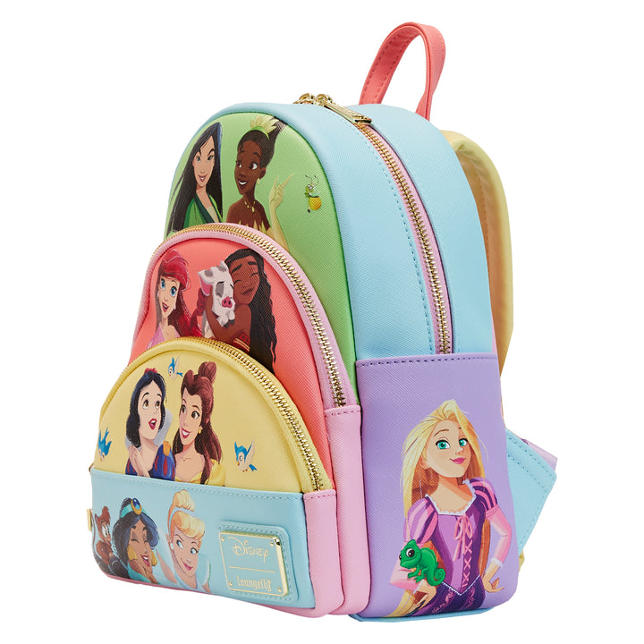 Disney Princess Collage Triple Pocket Mini Backpack