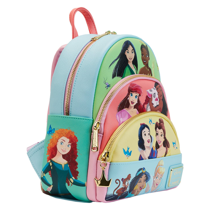 Disney Princess Collage Triple Pocket Mini Backpack