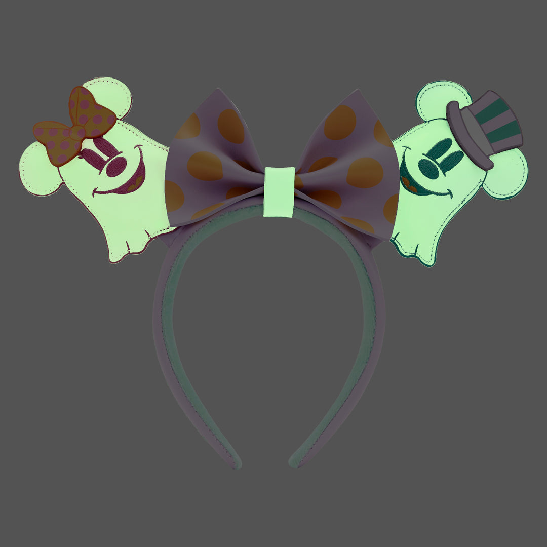 Disney Pastel Ghost Minnie & Mickey Glow in the Dark Ears Headband