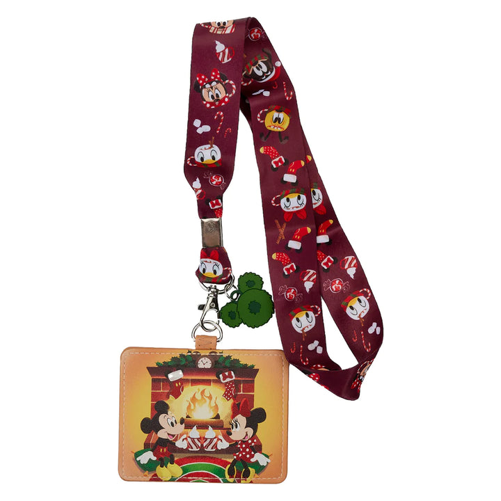 Disney Mickey & Minnie Fireplace Cocoa Lanyard W/PU Cardholder