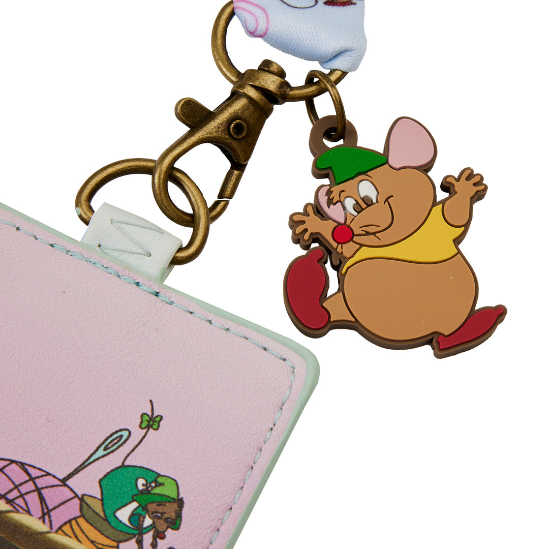 Disney Cinderella Making a Lovely Dress Lanyard W/PU Cardholder