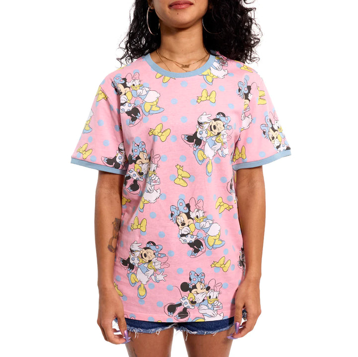 Disney Minnie & Daisy Pastel Polka Dot Print Tee