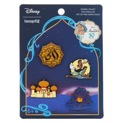 Loungefly Disney Aladdin 30th Anniversary 4 Pc Pin Set