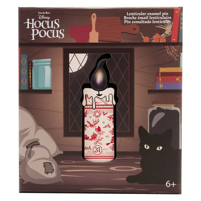 Loungefly Disney Hocus Pocus Binx Black Flame Candle 3" Collector Box Pin