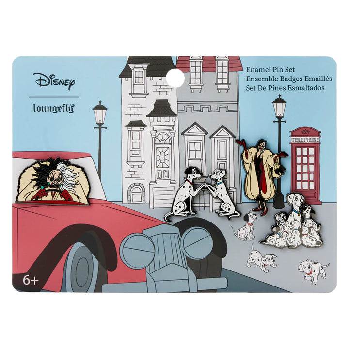 Loungefly Disney 101 Dalmatians Story Book 4 Pc Pin Set