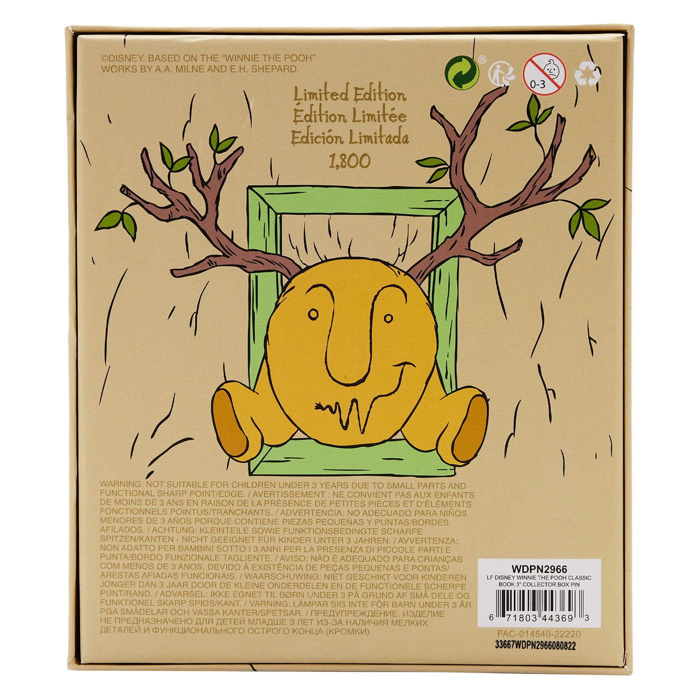 Disney Winnie the Pooh Classic Book 3" Collector Box Pin