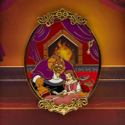 Disney Beauty & The Beast Fireplace Scene 3" Collector Box Pin