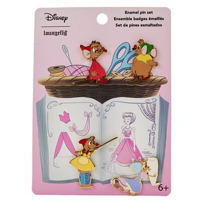 Disney Cinderella Making a Lovely Dress 4 Pc Pin Set