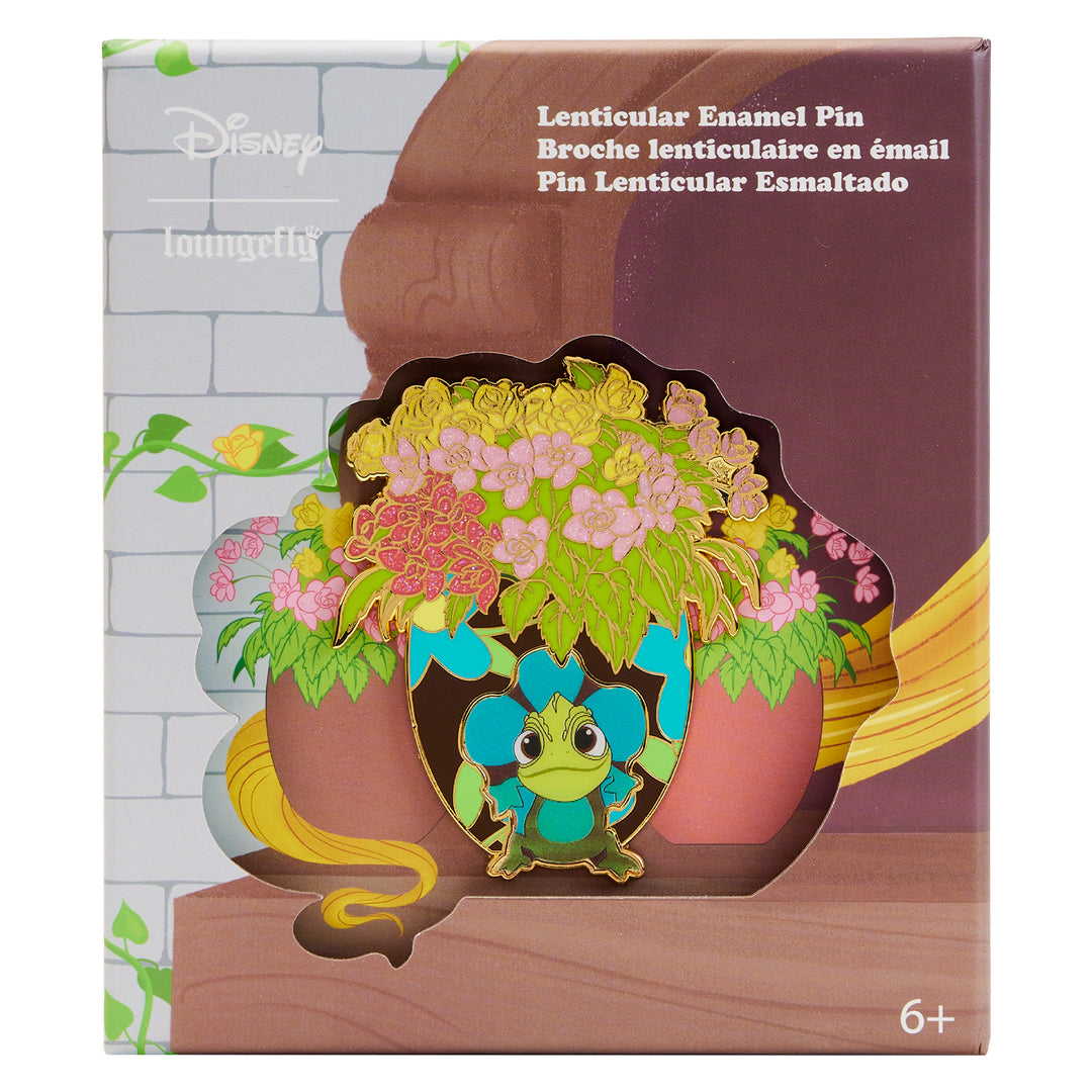 Loungefly Disney Tangled Pascal Flowers Lenticular 3" Collector's Box Pin Limited Edition