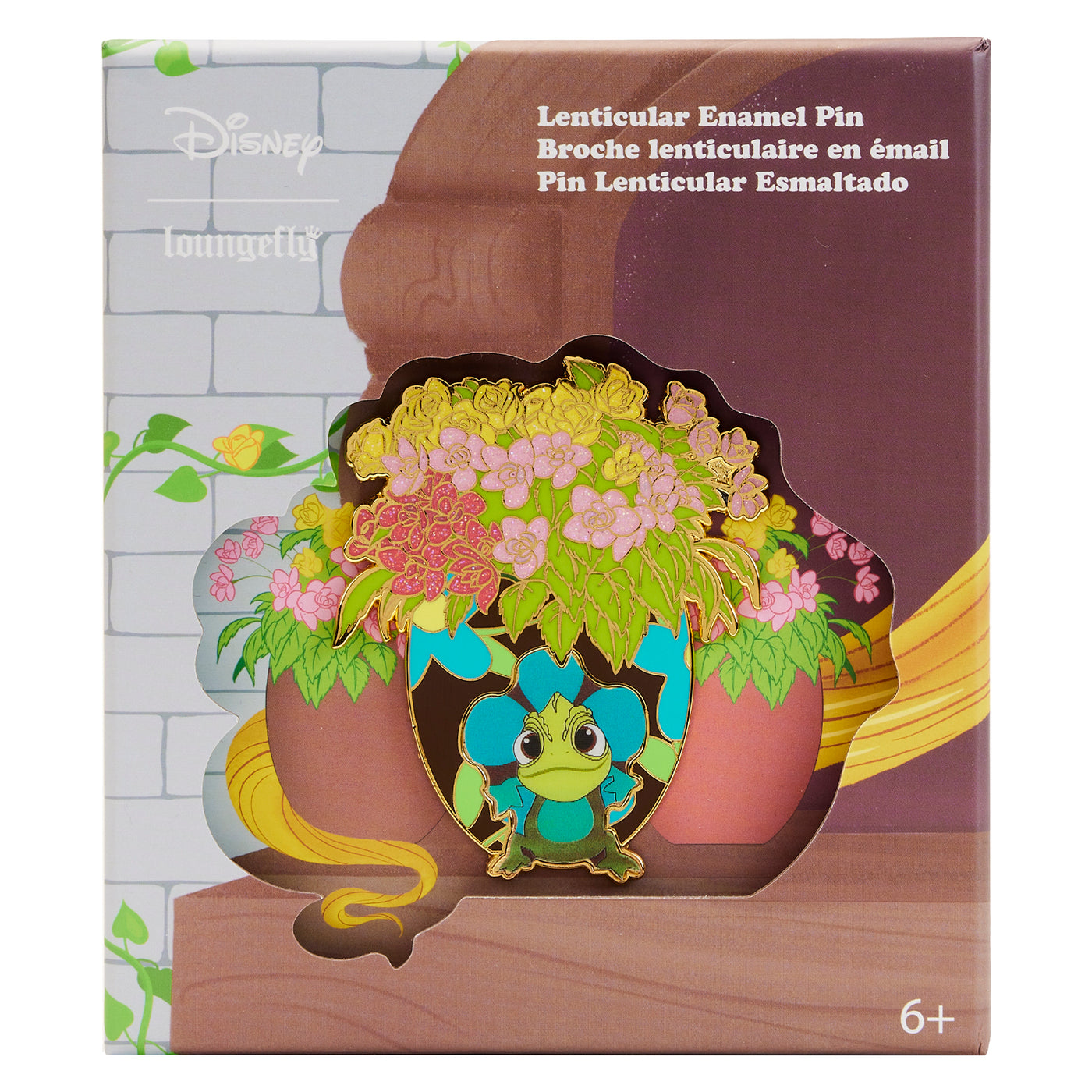 Disney Tangled Pascal Flowers Lenticular 3" Collector's Box Pin Limited Edition
