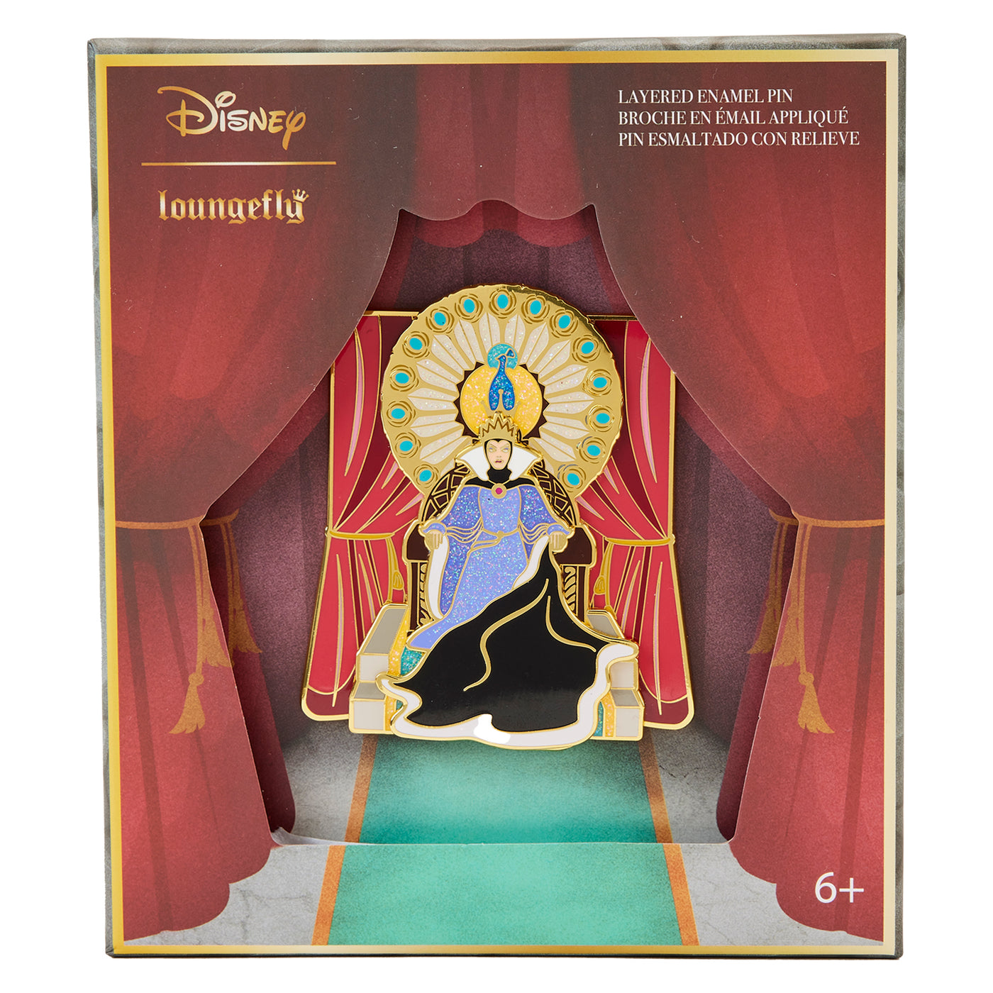 Disney Snow White Evil Queen Throne 3" Collector's Box Pin Limited Edition