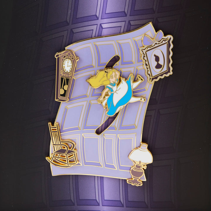 Disney Alice in Wonderland Falling Down the Rabbit Hole 3" Collector's Box Pin Limited Edition