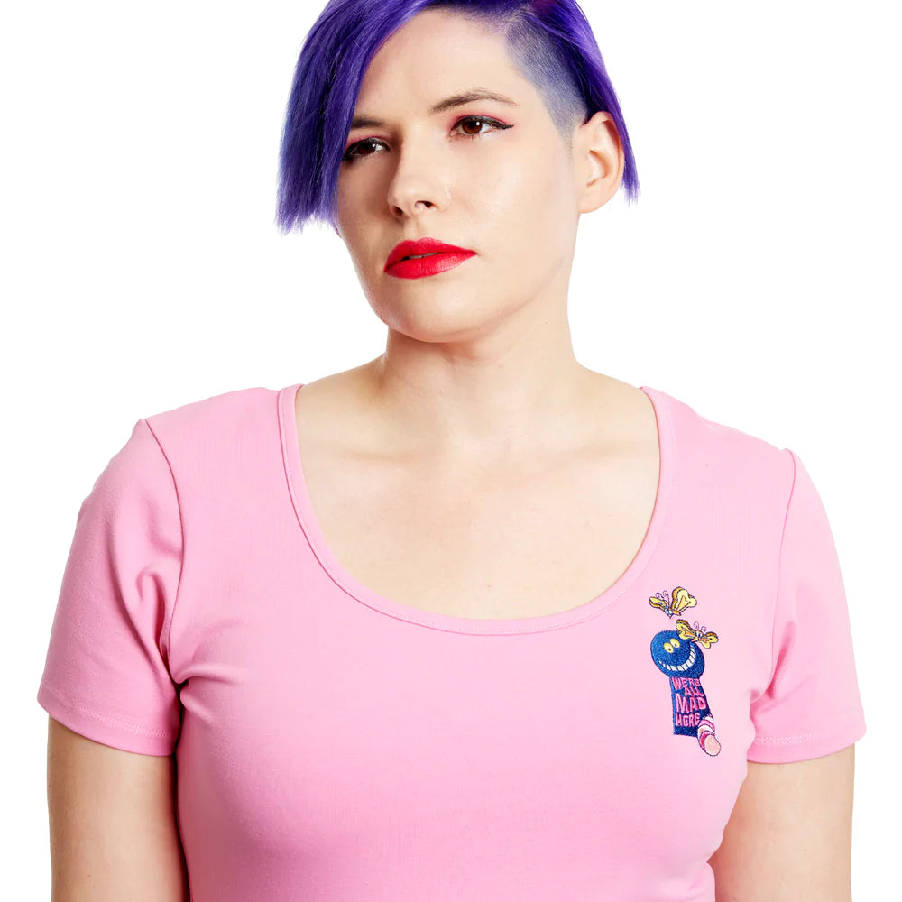 Stitch Shoppe by Loungefly Disney Alice in Wonderland Mad Keyhole "Kelly" Fashion Top Shirt