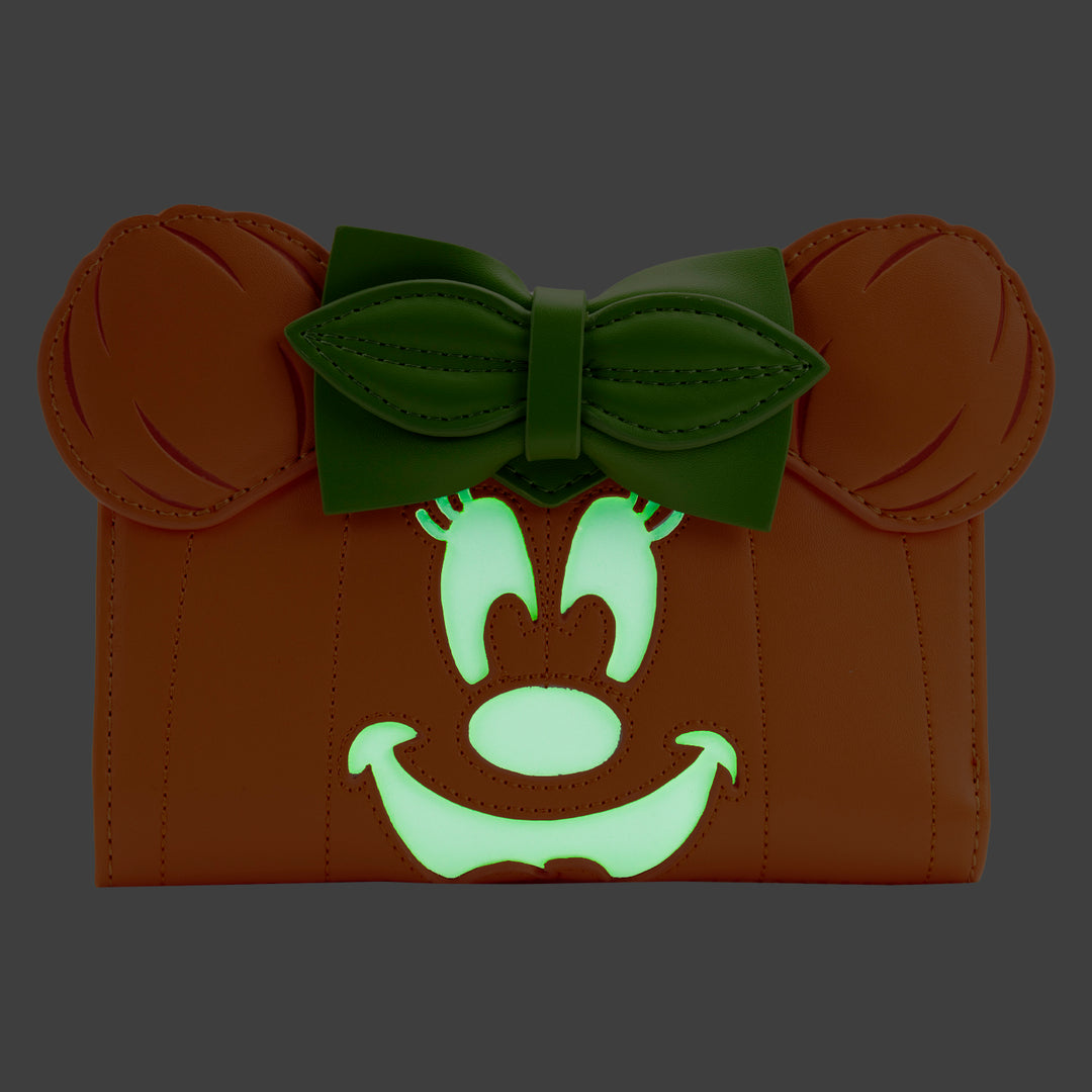 Loungefly Disney Minnie Pumpkin Glow in the Dark Wallet