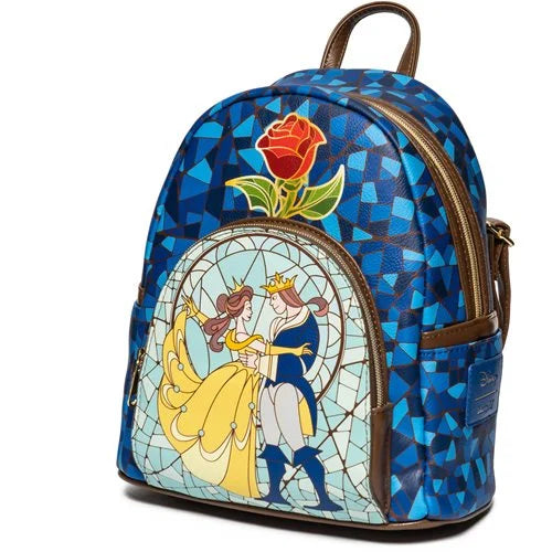 Loungefly Disney Beauty and the Beast Stain Glass Mini Backpack
