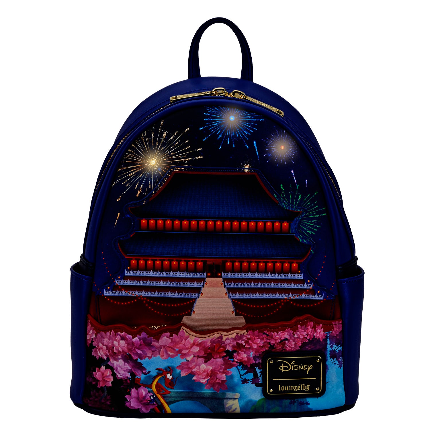 Loungefly Disney Mulan Castle Series Light Up Mini Backpack Grotto Treasures