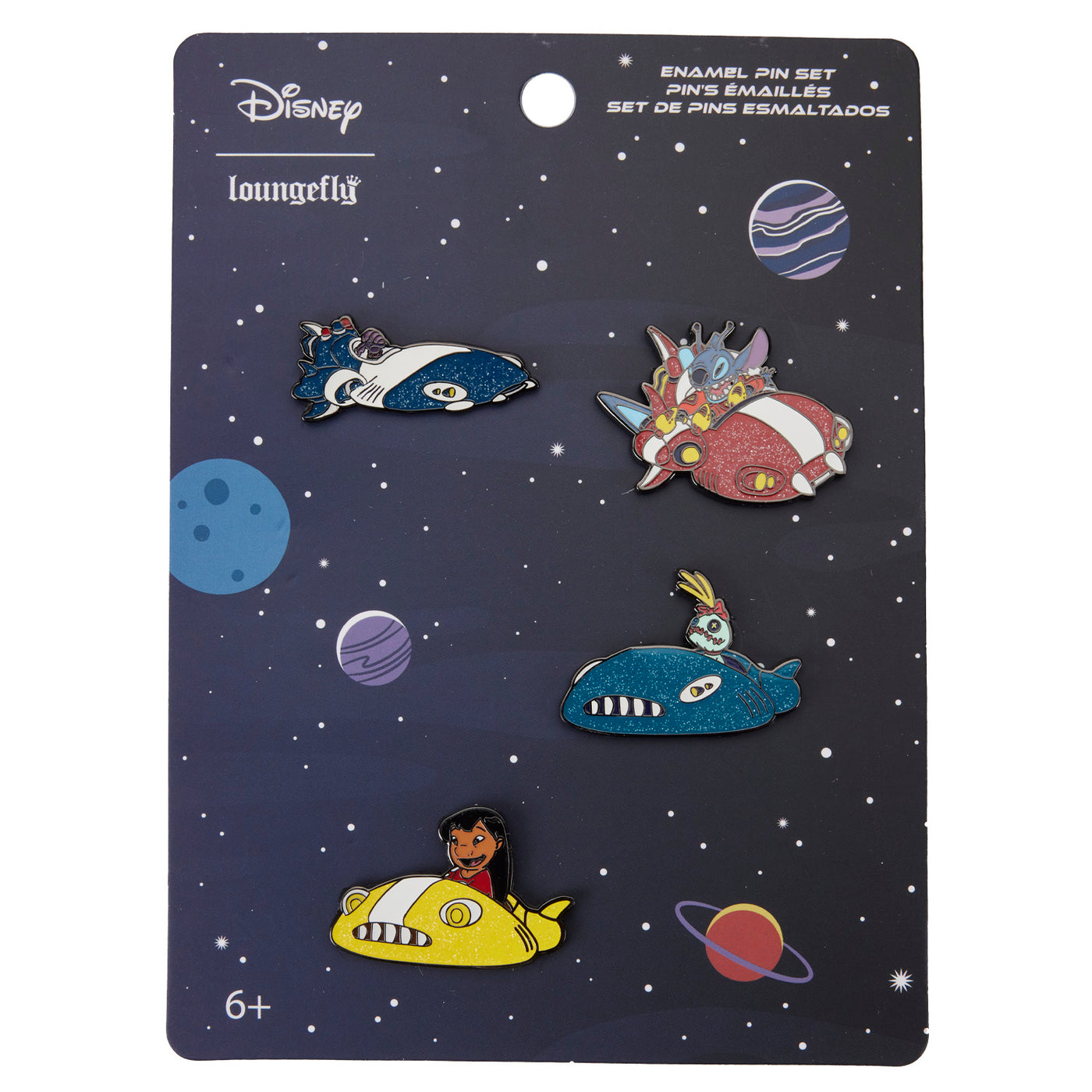Loungefly Disney Lilo & Stitch Space Adventure 4pc Pin Set