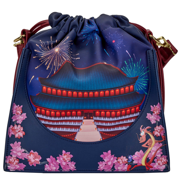 Loungefly Disney Mulan Castle Series Cinch Sack Crossbody Bag