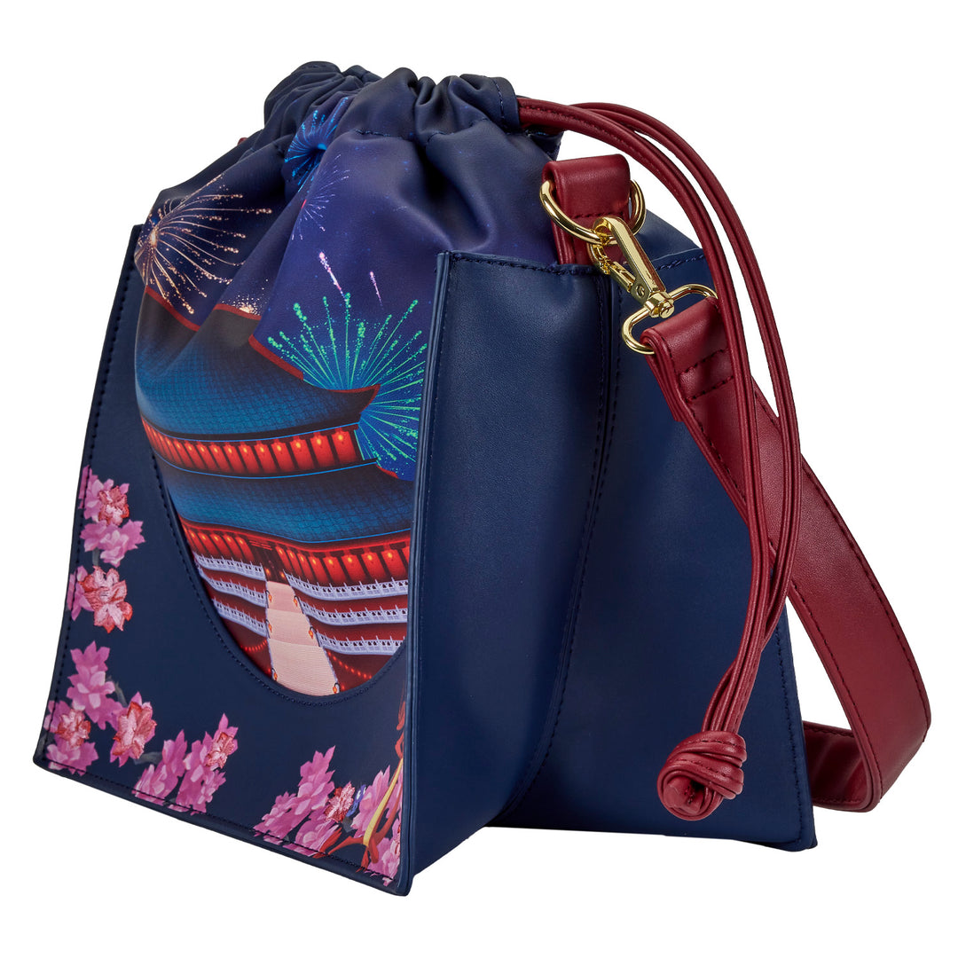 Loungefly Disney Mulan Castle Series Cinch Sack Crossbody Bag